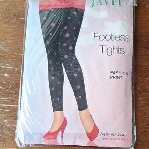 Black and Silver Footless Tights